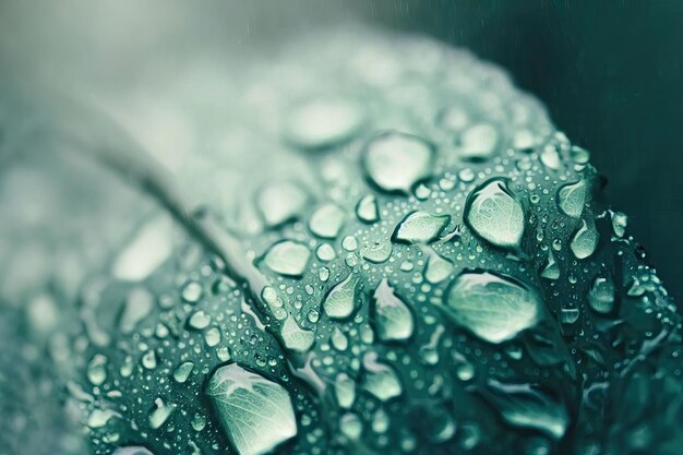 Gotas de lluvia hoja mojada con espacio de copia