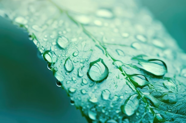 Gotas de lluvia hoja mojada con espacio de copia