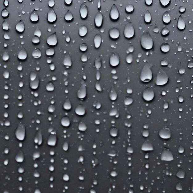 Foto las gotas de lluvia en la pared metálica gris