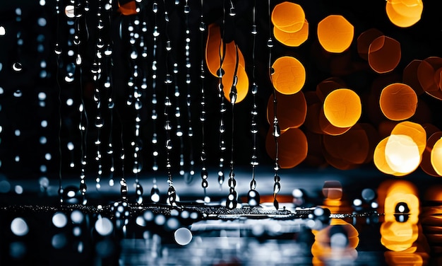 Gotas de lluvia que caen en días lluviosos cámara lenta efectos especiales diseño de papel tapiz de fondo creativo