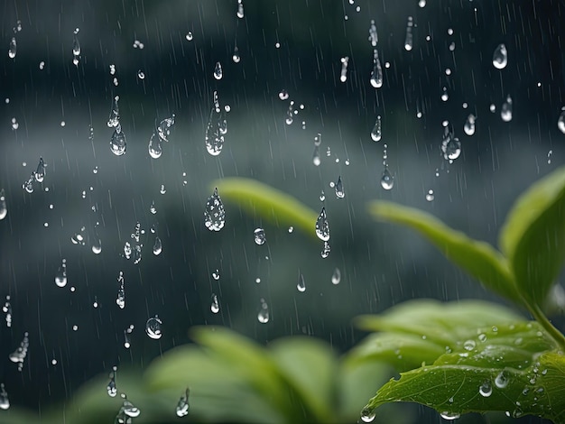 Las gotas de lluvia que caen fotografiadas con un súper teleobjetivo