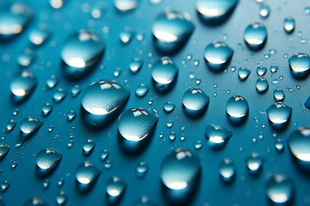 Las gotas de lluvia de la sinfonía azul componen una melodía elegante en el telón de fondo