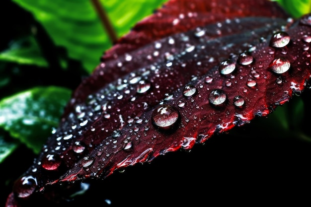 Gotas de lluvia sobre una hoja