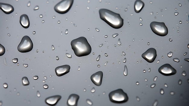 Foto gotas de lluvia en una superficie metálica