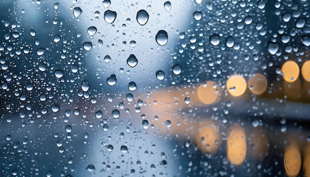 gotas de lluvia en una superficie de vidrio capturando la belleza de la naturaleza toque delicado y el arte en ev