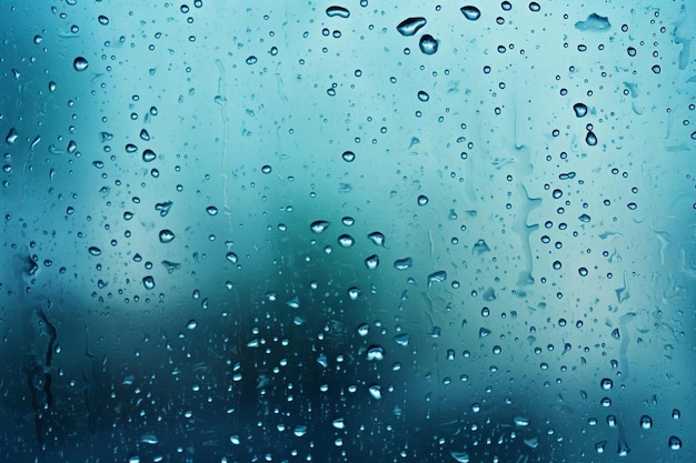 gotas de lluvia en una ventana con árboles en el fondo