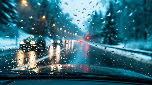 gotas de lluvia en la ventana del coche