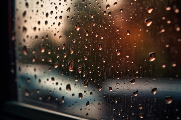 Gotas de lluvia en la ventana de fondo abstracto gotas de agua sobre el vidrio