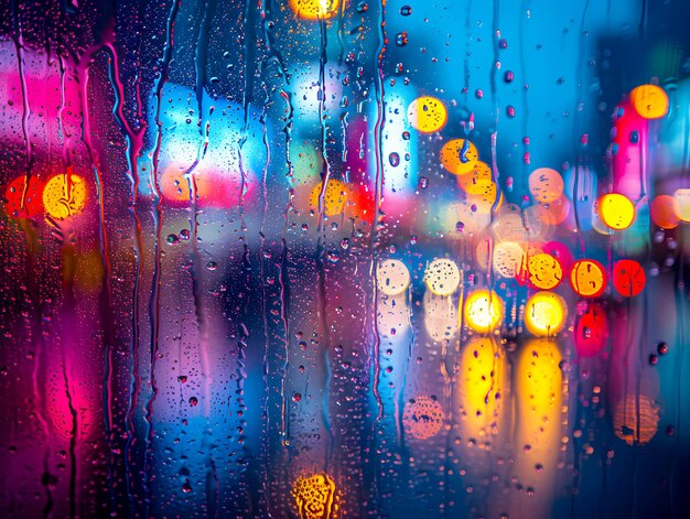 Foto las gotas de lluvia de las ventanas del paisaje urbano las gotes de lluvia en las ventanas de la ciudad