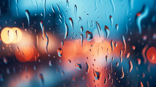 Gotas de lluvia en el vidrio de la ventana