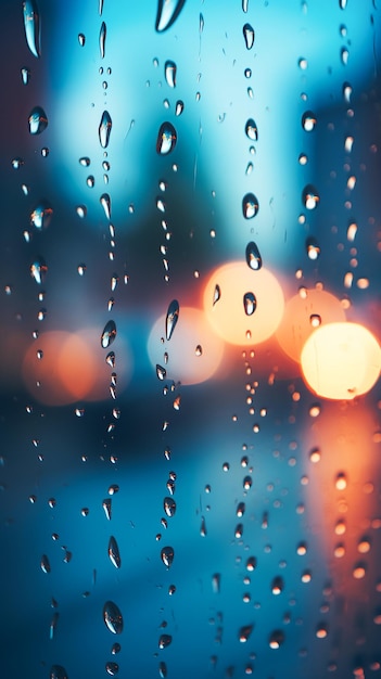 Foto gotas de lluvia en el vidrio de las ventanas