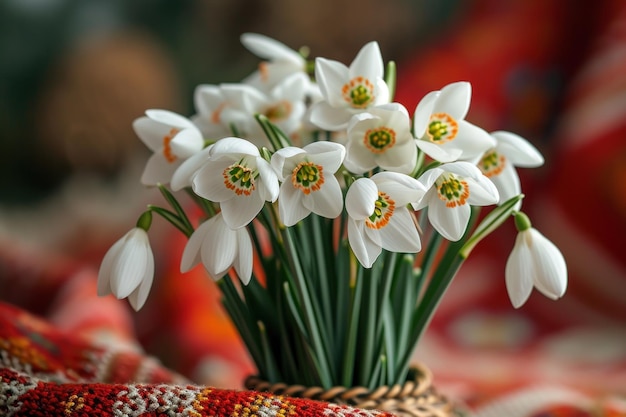 Las gotas de nieve y la martenitsa son símbolos icónicos que anuncian la llegada de la primavera.