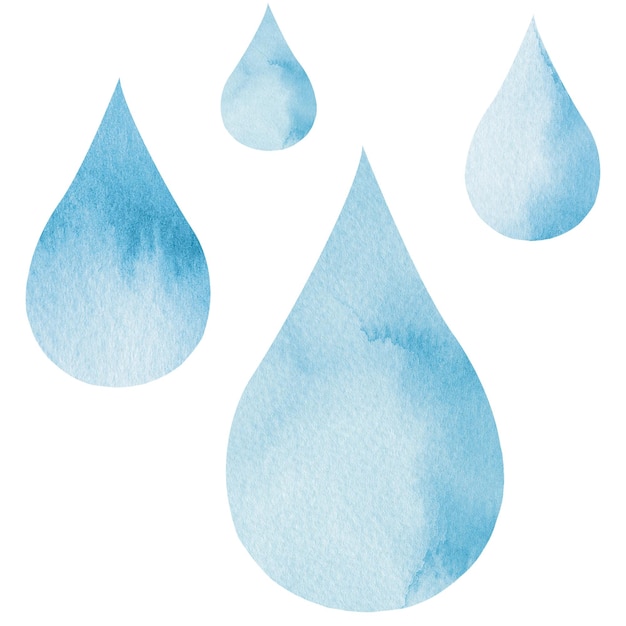 Gotas png azul aquarela elemento de design