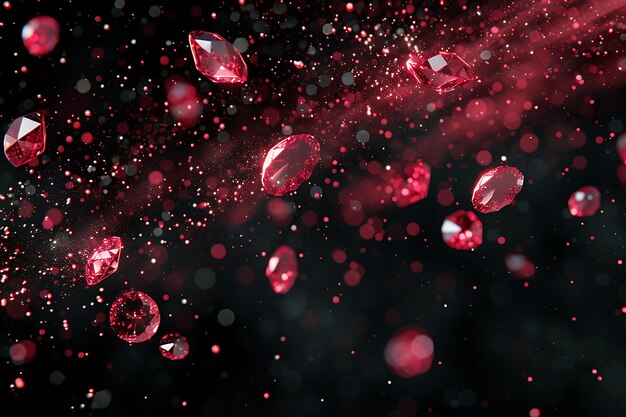 Gotas de polvo de espinela con patrones de gotas de Polvo brillantes en rojo Efecto FX Textura Filtro de película BG Arte