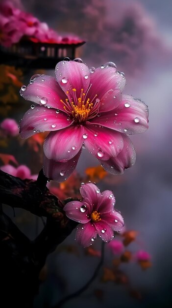 Gotas de rocío en las flores