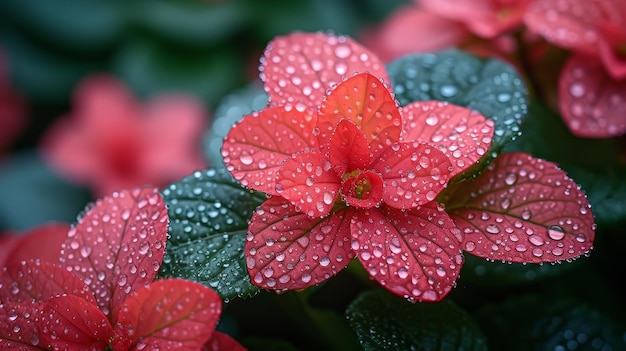 Gotas de rocío fotografiar gotas de rocía en hojas flores o telas de araña enfatizando sus reflejos brillantes y los mundos en miniatura que contienen generados por la IA