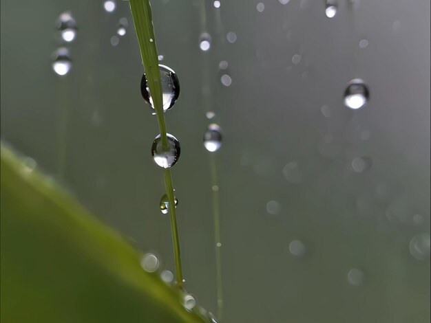 Foto gotas de rocío en una hoja