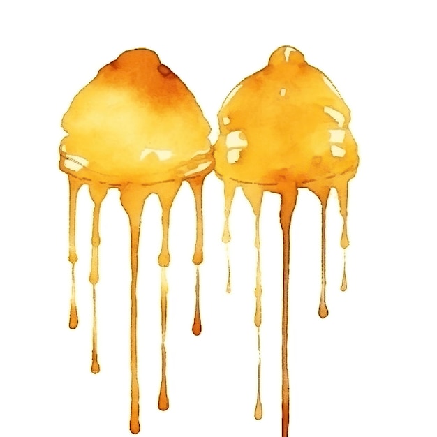Foto gotejamento de mel isolado em fundo branco