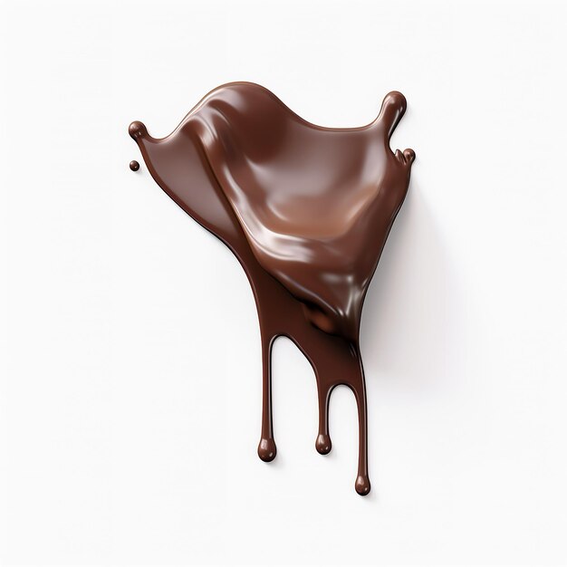 goteo de chocolate sobre un fondo blanco