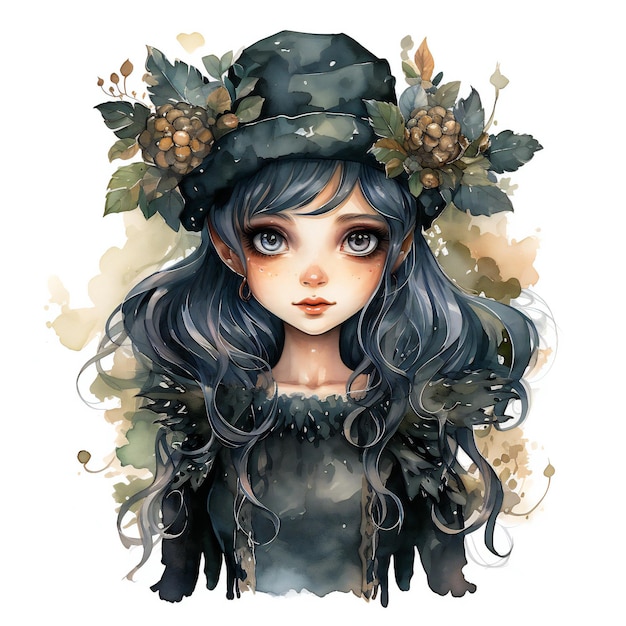 Gothic Girl Elf Grafische Illustration Anime Fairy Elf