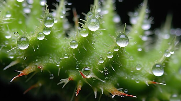 gotículas de água em uma planta