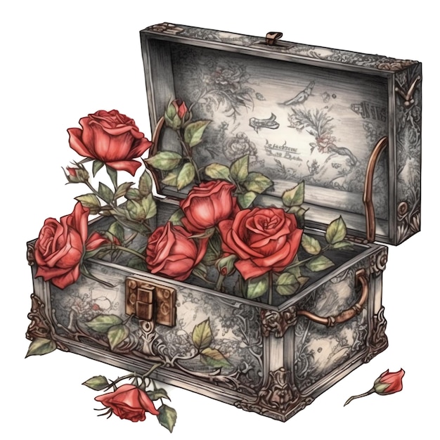 Gotische Box-Aquarell-Illustration