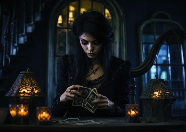 Gotische Frau an Halloween