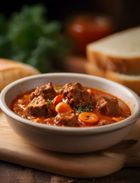 Goulash_in_czech_pão