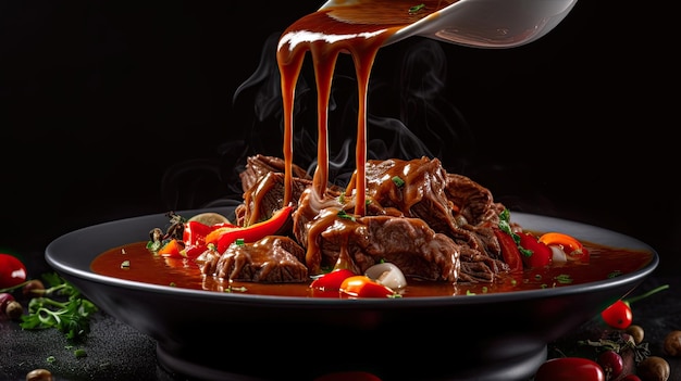 Goulash una sopa o guiso de carne y verduras sazonada con pimentón