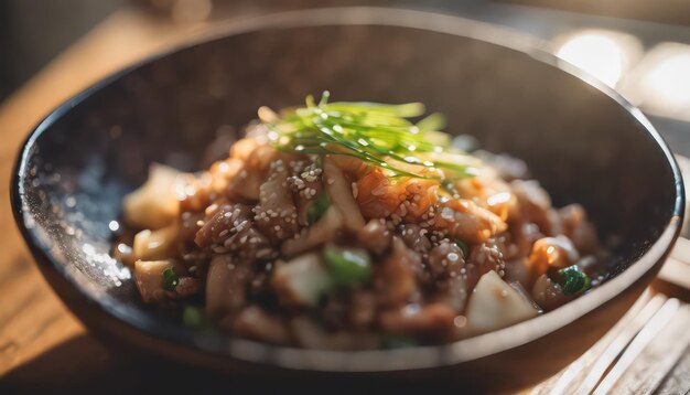 Gourmet-asiatisches Bratgericht mit Sesamkörnern