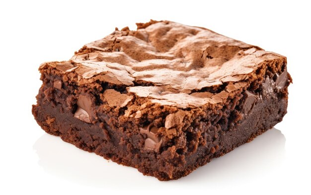 Gourmet-Brownie auf weißem Hintergrund