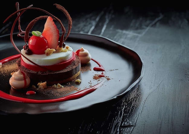 Foto gourmet-dessert-erfahrung elegante desserte, die von hand gefertigt werden