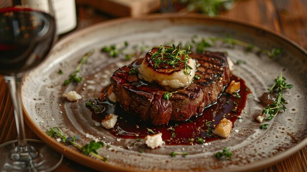 Gourmet-Grillsteak mit Kräutern und Käse