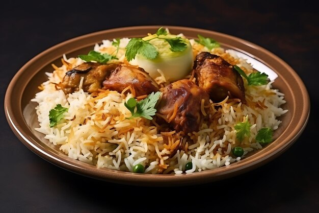 Gourmet-Hühnerbiryani mit gedämpftem Basmati-Reis