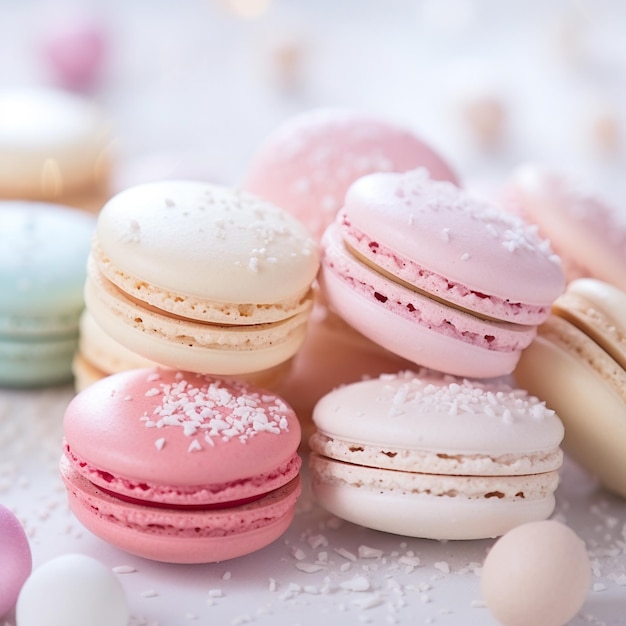 Foto gourmet-macarons in professioneller fotografie beleuchtung ein fest für die augen generative ki