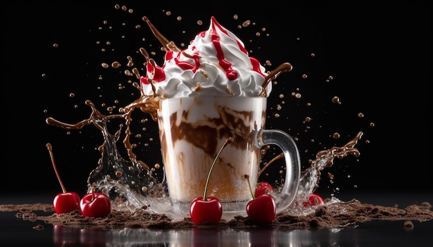 Gourmet-Schokoladen-Dessert auf einem Holztisch Frische, erzeugt durch KI