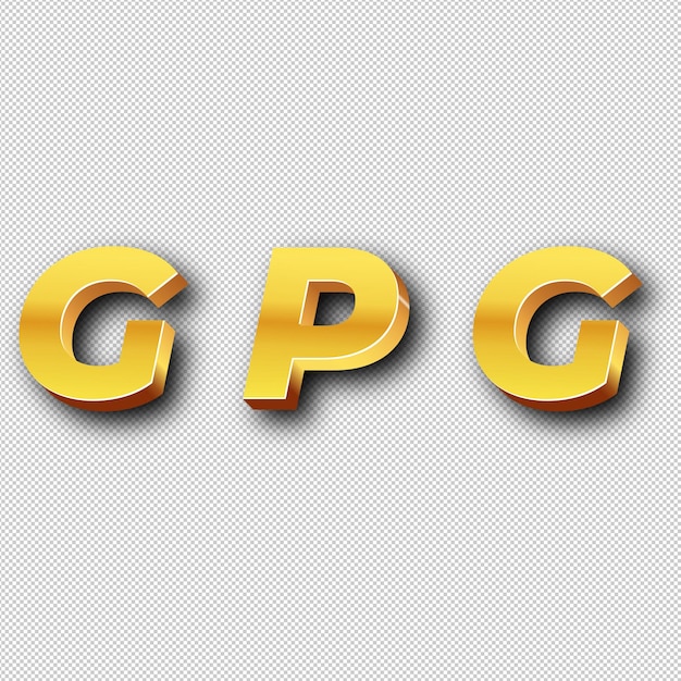 Foto gpg gold-logo-symbol isolierter weißer hintergrund transparent