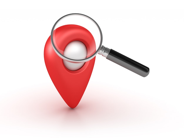 GPS-Marker mit Lupe