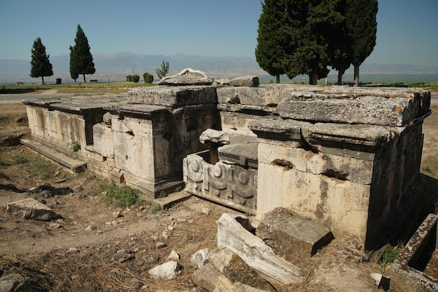 Grab in der antiken Stadt Hierapolis Pamukkale Denizli Turkiye