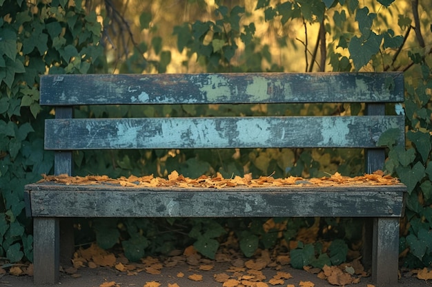 La gracia de la época El banco de madera envejecido exuda carácter y tranquilidad