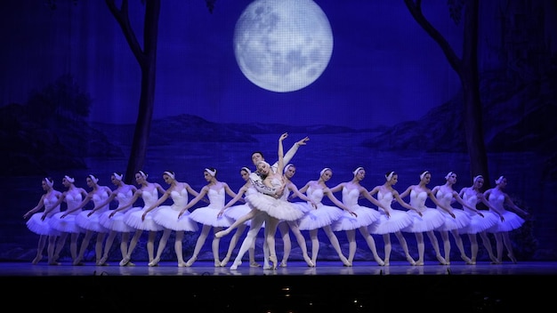 Graciosas bailarinas en el Ballet del Lago de los Cisnes París Francia Actuación el 11102024