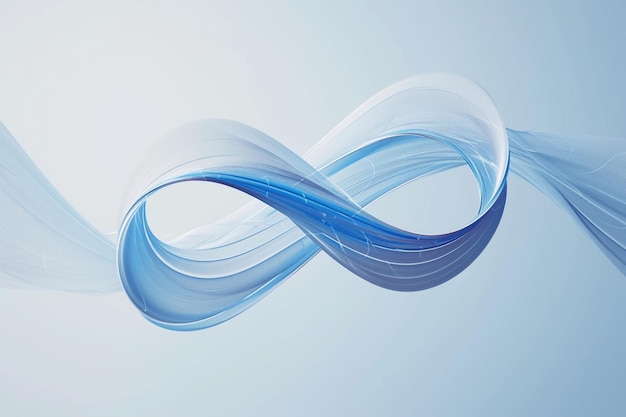 Las graciosas curvas se entrelazan en el abstracto cinturón de Mobius en una impresionante representación 3D.