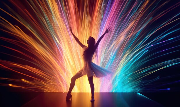 El gracioso bailarín da vida a la forma expresiva en un hipnotizante video musical con difracción Creado utilizando herramientas de IA generativas