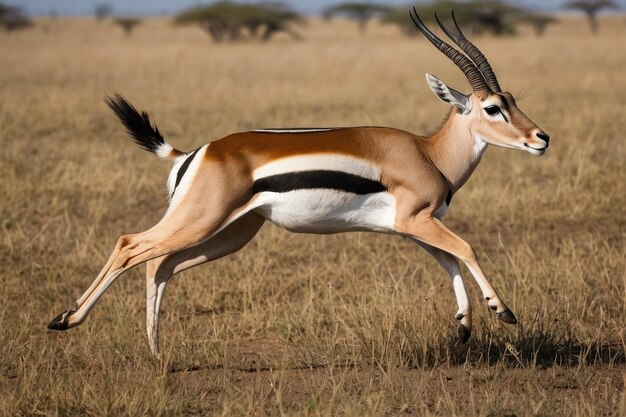 Foto el gracioso impala en medio de la sabana