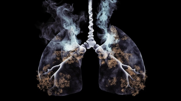 Grade digital abstrata pulmões humanos Generative ai