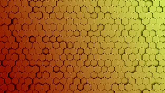 Gradien vermelho e laranja pilha hexagonal, textura de pente. Luz de fundo