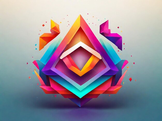 Gradient leuchtend farbenfrohes geometrisches Logo