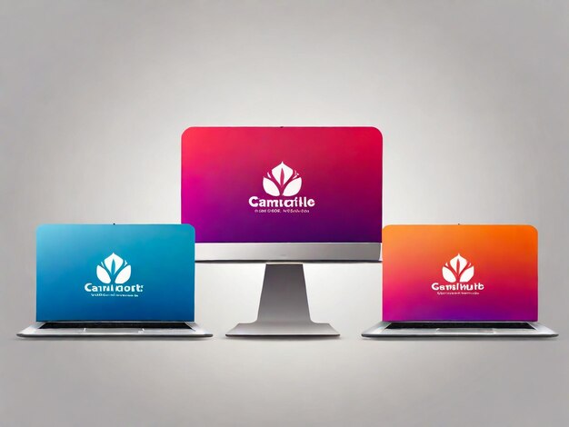 Foto gradient-logo-vorlagen für laptops