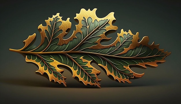 Gradient Oak Leaf Design mit subtilen Texturen und Schatten Generative Ai