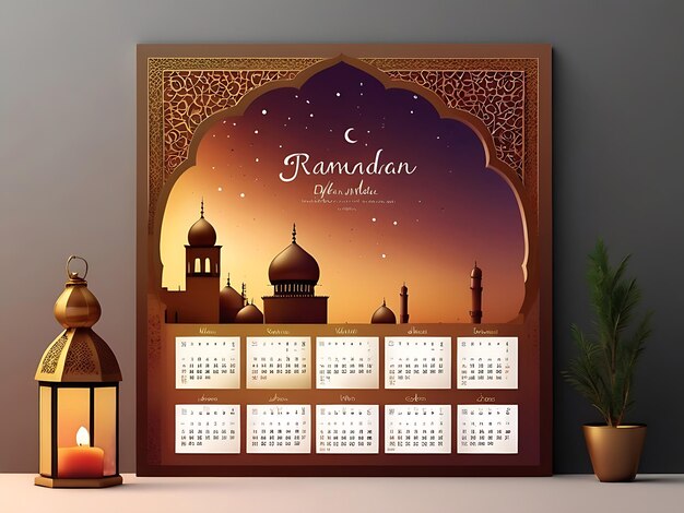 Foto gradient ramadan kalender realistische islamische vorlage